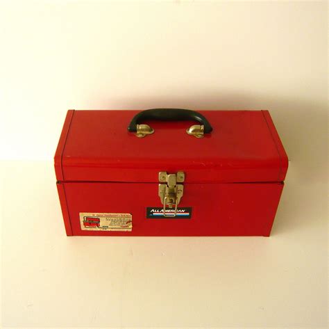 old red metal tool box|red metal toolbox.